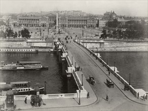 Place de la Concorde and River Seine, Paris, France, Albumen print, circa 1890