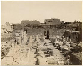 Ruins of Grand Hall, Thebes, Egypt, Albumen Print, circa 1880