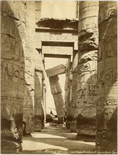 Ancient Columns, Temple, Karnak, Egypt, Albumen Print, circa 1880