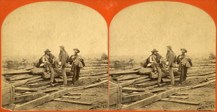 “Three ‘Johnnie Reb’ Prisoners.” Captured Confederate Soldiers, Gettysburg, Pennsylvania, USA, Stereo Card, Circa 1863