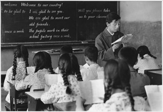 "Teacher in English Class in Peking Middle School #26", China, Film Still from the Documentary Film "Report from China", 1973