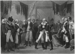 Washington’s Farewell to His Officers, 1783, from a Panting by Alonzo Chappell, 1866, Engraving by T. Phillibrown Printed circa 1879 by Henry J. Johnson Publisher, NY