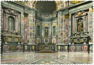Chapel of the Princes, Medici Chapels, Basilica of San Lorenzo, Florence, Italy, Hand-Colored Postcard, 1944