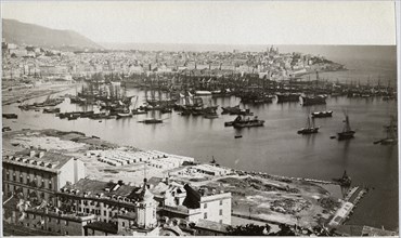 Port of Genoa, Italy, circa 1880