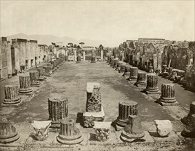 Ruins, Basilica, Pompeii, Italy, Albumen Print, circa 1880