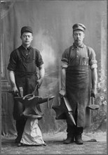 Two Blacksmiths, Portrait, circa 1900