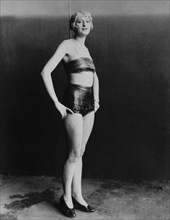 Actress Mae Murray, Publicity Portrait in Two-Piece Bathing Suit, 1921