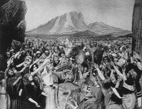 Exodus Scene, on-set of the Silent Film "The Life of Moses", 1908