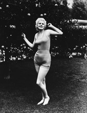 Actress Jean Harlow, Publicity Portrait in Bathing Suit, 1931