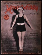 Actress Nita Cavalier, on Cover of Movie Weekly Magazine in One-Piece Bathing Suit, 1925