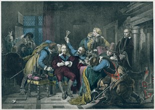 Charles I Insulted by Cromwell's Soldiers, Photogravure after Paul Delaroche Painting, from "The Diary of John Evelyn", M. Walter Dunne, Publisher, 1901