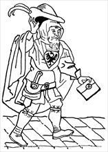 Imperial Mail Carrier, Austria, 1450, "Classical Portfolio of Primitive Carriers", by Marshall M. Kirman, World Railway Publ. Co., Illustration, 1895