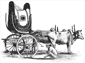 Gentleman's Spring Cart, Burma, "Classical Portfolio of Primitive Carriers", by Marshall M. Kirman, World Railway Publ. Co., Illustration, 1895
