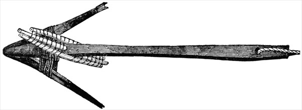 Old-Fashioned Chinese Anchor, "Classical Portfolio of Primitive Carriers", by Marshall M. Kirman, World Railway Publ. Co., Illustration, 1895