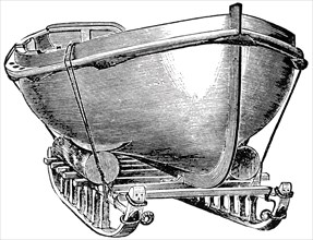 Combination of Boat and Sledge, the Equipment of Arctic Explorers, "Classical Portfolio of Primitive Carriers", by Marshall M. Kirman, World Railway Publ. Co., Illustration, 1895
