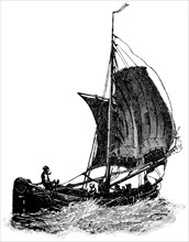 Dutch Fishing Craft, "Classical Portfolio of Primitive Carriers", by Marshall M. Kirman, World Railway Publ. Co., Illustration, 1895