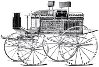 Motor Hunting Trap, Motor Vehicle created by De La Vergne Refrigerating Machine Co., New York, USA, Illustration, circa 1895