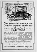 Borland Grannis Company Advertisement for Borland Electric Automobile, 1913