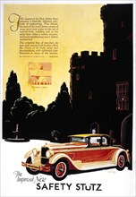 Stutz Motor Car Company of America Advertisement for New Improved Safety Stutz Automobile, 1927