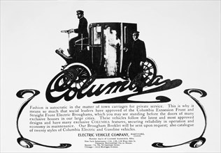 Electric Vehicle Company Advertisement for Columbia Brougham Electric Automobile, circa 1904