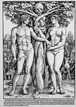The Fall of Adam and Eve, Woodcut, Hans Sebald Beham, 1535