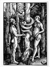 Adam and Eve, Woodcut, Hans Baldung Grien, 1514