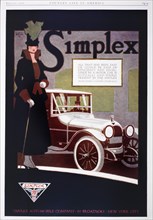 Advertisement for Simplex Car Company, New York City, USA, 1916
