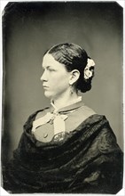 Profile Portrait of Adult Woman, Tintype, circa 1870