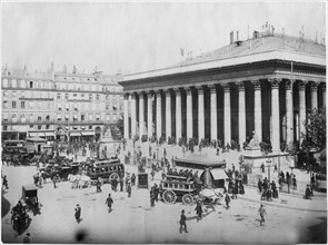 Le Place de la Bourse, Paris, France, by Albert Hautecoeur, circa 1890