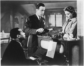 Dooley Wilson, Humphrey Bogart, Ingrid Bergman, on-set of the Film "Casablanca" 1942