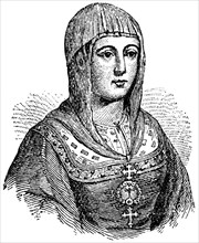 Isabella I of Castile (1451-1504), Queen of Castile and Leon, 1474-1504, Wife of Ferdinand II of Aragon, Engraving, 1889