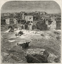 “Curious Dwellings of the Aztecs”, by Artist H. Sebald, Book Illustration from “Indian Horrors or Massacres of the Red Men”, by Henry Davenport Northrop, 1891