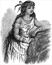 Pocahontas, Book Illustration from “Indian Horrors or Massacres of the Red Men”, by Henry Davenport Northrop, 1891