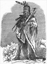 Pontiac (1720-1769), Ottawa War Chief, Book Illustration from “Indian Horrors or Massacres of the Red Men”, by Henry Davenport Northrop, 1891
