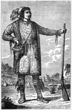 Osceola or Asi-yahola (1804-1838), born Billy Powell, Chief of the Seminole, Book Illustration from “Indian Horrors or Massacres of the Red Men”, by Henry Davenport Northrop, 1891