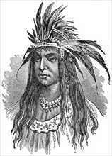 “Young Sioux Squaw”, Book Illustration from “Indian Horrors or Massacres of the Red Men”, by Henry Davenport Northrop, 1891