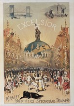 Kiralfy Brothers' Spectacular Triumph, Excelsior, Poster, circa 1883