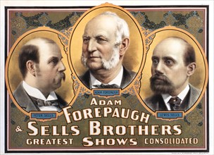 Adam Forepaugh and Sells Brothers Greatest Shows Consolidated, Circus Poster, circa 1900