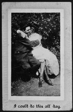 Romantic Couple, "I Could do this  All Day", Postcard, 1913