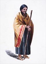 Native American Woman, by William L. Wells for 1893 Columbian Exposition Pageant, Chicago, Illinois, USA, Watercolor, 1892