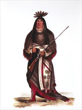 Wanata, The Charger, (1795-1848), Western Dakota Sioux Chief, Painting by Charles King Bird, circa 1826