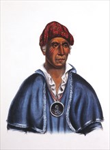 Quatawapea, Shawnee Chief, Wearing Medal given him by U.S. President Thomas Jefferson, Painting by Charles Bird King, circa 1825