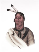 Eshtahumbah, Sleepy Eyes, Sioux Warrior of Sisseton Band, Painting by Charles King Bird, circa 1824