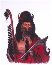 Kish-Ke-Kosh, Fox Brave, Lithograph by McKenney and Hall after a Painting by George Cooke, circa 1838