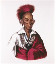 Black Hawk, Makataimeshekiakiah, Sauk and Fox Chief, Leader of Black Hawk War, 1831-32, Painting by Charles Bird King, circa 1837