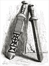 Two Swords, Cameroon, Africa, Illustration, 1885