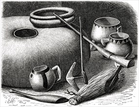 Household Items, Southern Africa, Illustration, 1885