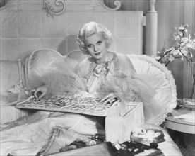 Jean Harlow, on-set of the Film, "Dinner at Eight", 1933