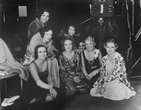 Marlene Dietrich, with group of Women on-set of the Film, "Dishonored", 1931