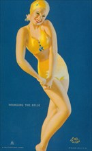 "Wringing The Belle", Mutoscope Card, 1940s